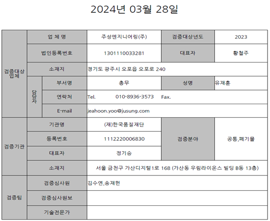 2024년 3월 28일 검증보고서